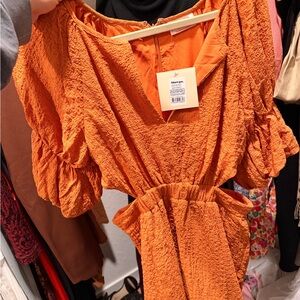 Showpo Burnt Orange Textured Dress